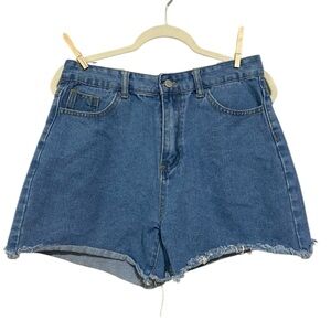 SHEIN Classic Blue Jean High-Wasted Shorts - Size Large, Slight Distressing